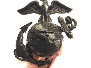 aigle globe & ancrage attache couvercle de l'automobile corps des marines militaires modèle militaire united states marine l'usmc 3d print model - Mito3D
