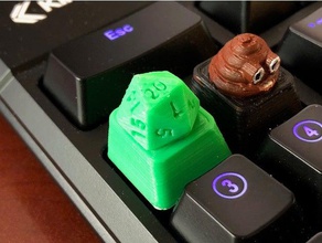 cherry mx keycap d20 20 sided die computer 3d print model - Mito3D
