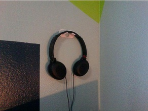 headphone wall hook organization headphones hanger holder space saving 3d print model - Mito3D