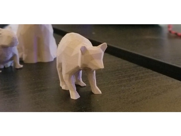 düşük poli çöp panda rakun hayvanlar hayvan poly 3D print model - Mito3D