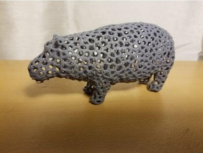 hipopótamo de voronoi animais áfrica 3d print model - Mito3D