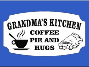 grandma's kitchen plaque signs & logos quote 3d print model - Mito3D