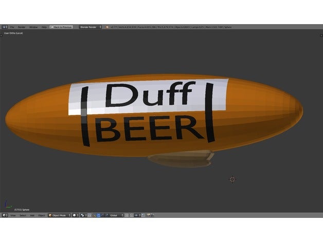 duff beer blimp playsets homer simpsons 3D print model - Mito3D