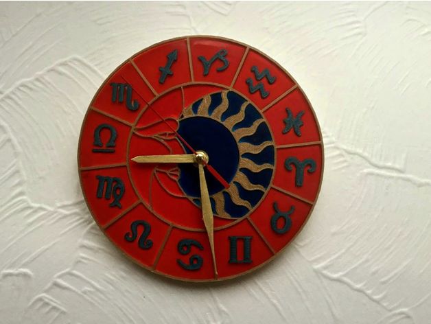 reloj de pared círculo del zodíaco decoración La impresión en 3d navidad la resina epoxi grandes regalos las vidrieras tanyaakinora 3D print model - Mito3D