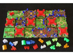 rifraf 3d carcassonne abbaye & maire jouets jeux 3d print model - Mito3D