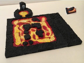 various lava tiles openlock toys & games dnd dungeon dungeons dragons fantasy magma miniature 28mm pathfinder rock terrain 3d print model - Mito3D