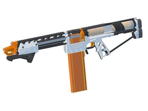 nerf caliburn - railgasm barrel shroud sport & im freien nerf-blaster gun 3d print model - Mito3D