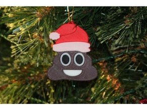 poop emoji santa hat christmas ornament Haushalt 3d print model - Mito3D