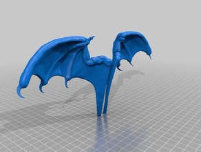 Drachen Flügel, Fledermaus Dämon Flügel Skulpturen 3d print model - Mito3D