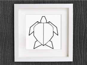 customizable origami turtle animals 2d art animal bracelet customized customizer decor decoration decorations decorative earring geometric geometrical homedecor home jewelry lowpoly low poly necklace openscad pendant ring schildkroete sea life wall 3d print model - Mito3D