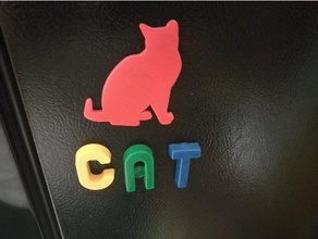 cat magnet decor fridge 3d print model - Mito3D