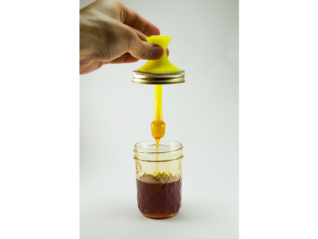 honey dipper coperchio cucina & sala da pranzo merlo acquaiolo il miele bee ape a nido d'ape vaso di utensili utensile 3D print model - Mito3D
