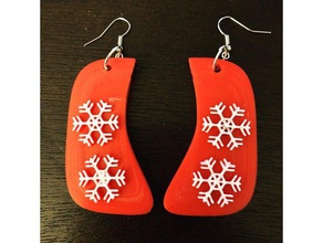 snowflake earrings christmas earring 3d print model - Mito3D