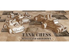 tank chess - wasteland themed custom vehicles games pieces gaming gaslands miniatures tanks wargaming 3d print model - Mito3D