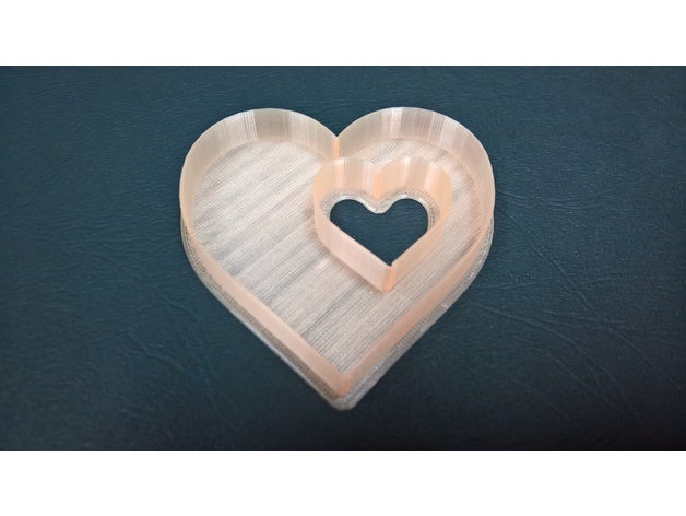 hollow double heart cookie cutter kitchen & dining cookiecutter cookies 3D print model - Mito3D