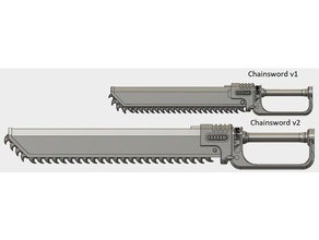 40k chainsword v2 3d printing cosplay weapon dxsus warhammer40k warhammer wh40k 3d print model - Mito3D