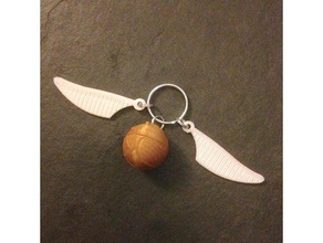 golden snitch key chain keychains compartment harry potter hidden keychain 3d print model - Mito3D