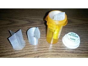 pill divider 4 lower 1 upper containers bottle container prescription 3d print model - Mito3D
