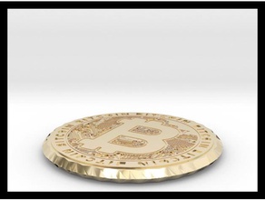 bitcoin coin & coaster double sided coins badges btc crypto cryptocurrency currency digital money 3d print model - Mito3D