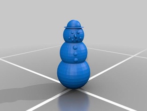 snowman 3d printing bowler hat snow 3d print model - Mito3D