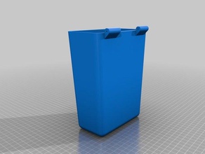 simple small hinged car trash can household lid trashcan truck vehicle waste bin 3d print model - Mito3D