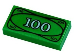 lego 100 bill life size models 3d print model - Mito3D