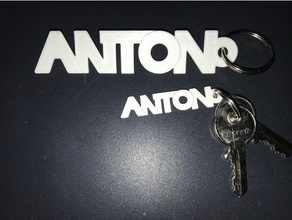 anton keychain keychains keyring name tag 3d print model - Mito3D