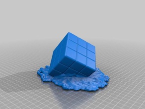 melted rubiks cube sculptures melting 3d print model - Mito3D