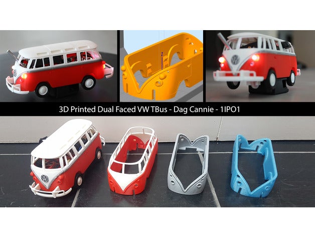 dupla face vw t1 ônibus r c veículos 3D print model - Mito3D