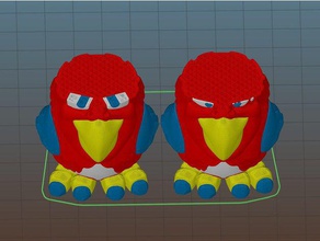 multi-color parrot - reworked eyes animals multi-material 3d print model - Mito3D