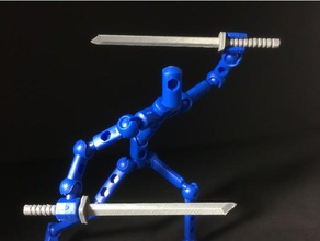 shinobi bıçak modibot inşaat oyuncaklar aksiyon figürü armatür topu ortak karakter bağlayıcı diy fantezi mekanik samuray sahne buhar kök stopmotion 3d print model - Mito3D