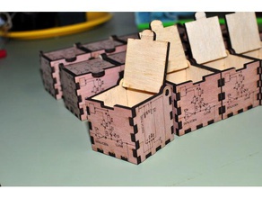 laser cut wood box schematic diagram design containers lasercut 3d print model - Mito3D