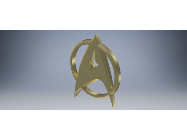 star trek symbol autodesk& stl file models startrek badge enterprise tng voyager 3D print model - Mito3D
