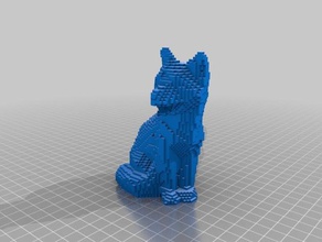 fox blocchi animali animale blocky volpi 3d print model - Mito3D