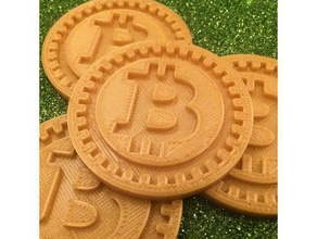 bitcoin coins & badges blockchain coin cryptocurrency money 3d print model - Mito3D