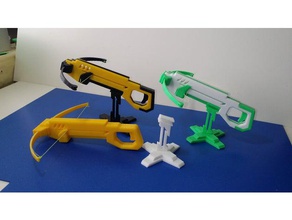 repetindo mini besta mecânico de brinquedos 123d design arco perigoso fogo divertido jogo arma stand destino brinquedo 3d print model - Mito3D