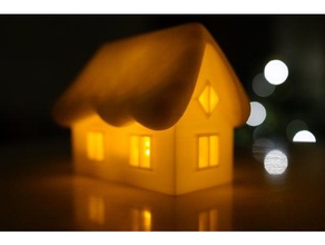 cristmas house led candle top decor 3d print model - Mito3D