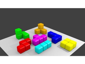 tetris puzzel-Würfel Rätsel 3d print model - Mito3D