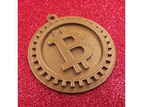 bitcoin christmas hanger coins & badges bauble blockchain christmass decoration ornament tree coin cryptocurrency medal medallion money 3d print model - Mito3D
