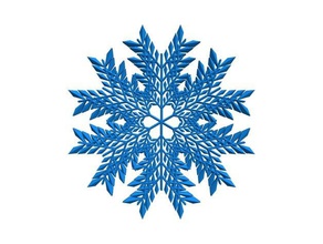 leafy snowflake blockscad math art blockscadsnowflake recursive 3d print model - Mito3D
