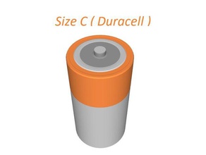 pilha tamanho c duracell cores eletrônica a bateria desfrute honza1024cz 3d print model - Mito3D