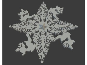 floco neve La stampa 3d di natale buon fiocco decorazioni albero 3d print model - Mito3D