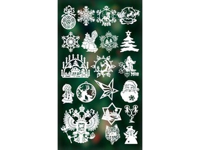 Weihnachten Dekoration 3 3d-drucken Spanplatten Weihnachts-Dekoration Weihnachts-Dekorationen cristmas Schneeflocke Schneeflocken vitinanka xmas Dekorationen 3d print model - Mito3D