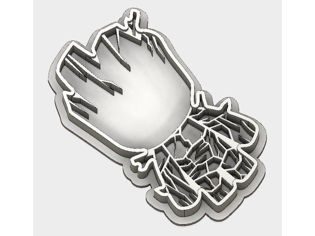 groot cookie cutter kitchen & dining baby cookiecutter guardians galaxy 3D print model - Mito3D