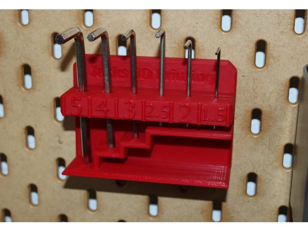 hex wrench holder ikea skadis 3d printer accessories hex-wrench hex-wrench-holder pegboard hook peg board tool 3D print model - Mito3D