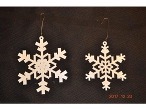 casuale fiocco di neve generatore v11 ornamento orecchini 2d art blockscadsnowflake gli 3d print model - Mito3D