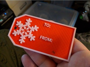 fiocco di neve dono tag natale regalo 3d print model - Mito3D