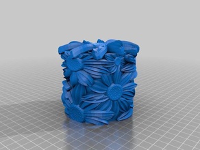 sun flower candle design sculptures mould sunflower 3d print model - Mito3D