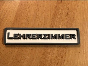 lehrerzimmer t rschild Lehrer office lehrer schild trschild 3d print model - Mito3D