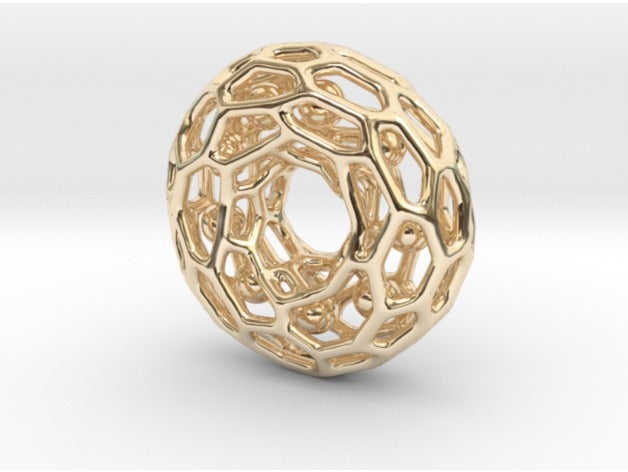 voronoi tor pendant little balls moving inside jewelry 1inch 30mm 3cm 3d printed bijoux design different fun impression neck necklace pendent original pendantif 3D print model - Mito3D